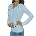 Womens DC White Sporty Hoodie Sweatshirt Jacket
