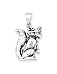 Sterling Silver Antiqued Fox Charm
