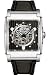 Bulova #96A113 Men's Black Leather Strap Skeleton Automatic Watch
