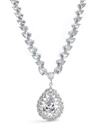 Bling Jewelry Cubic Zirconia Teardrop Pear Vintage Style Necklace