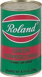 Roland Green Peppercorns In Water, Salt Added, 8.75-Ounce Can (Pack of 4)