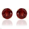 Stud Earrings With 2.20ctw Genuine Garnets Well Made in Yellow Gold