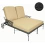 Windham Castings Savannah Tailored Back Deep Seating Double Chaise Lounge Frame Only, Black