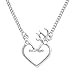 Heart Deer Silver Buck Necklace Pendants