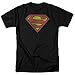 Superman Distressed Classic Shield Logo T-shirt - Black (Large)