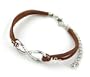 Bracelet Infini Cordon Marron - Argent�