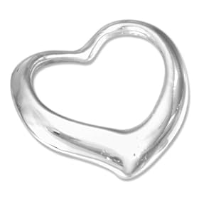 STERLING SILVER HIGH POLISH FLOATING HEART CHARM