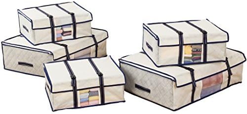 1Storage Charcoil Activated Storage Case with Strap, 5 Piece Set(Size M+Size L) by 1Storage