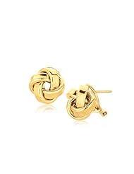 14K Yellow Gold Love Knot Stud Earrings
