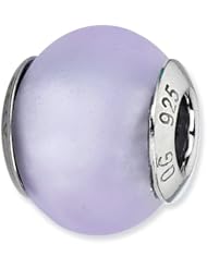 Sterling Silver Reflections Light Blue Matte Italian Murano Bead