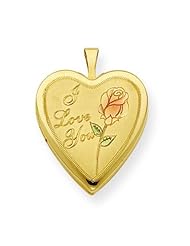 Genuine .925 Gold Plated Sterling Silver 20mm D/C I Love You Heart Locket. 100% Satisfaction Guaranteed.