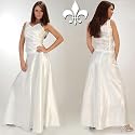 CRUSZ Zweiteiliges Brautkleid aus Taft, Weiß