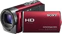 Sony HDR-CX130ER Full HD Camcorder (7,6 cm (3 Zoll) Display, bildstabilisiert, Exmor R Sensor) rot