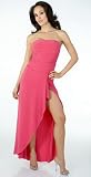 Sexy Long Sophisticated Formal Prom Suitable Tube Dress with Draped Hem from Hot Fash Dresses - EMPRESS TUBE Fuchsia