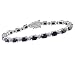 Sterling Silver 6x4mm Sapphire and Diamond-Accent Bracelet, 7
