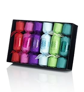 6 Multicoloured Mini Christmas Crackers