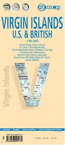 City Travel Guides Discounted  Books : Laminated Virgin Islands (U.S. & British) Map by Borch