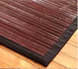 5' X 8' Black Trim Wide Slat Earth Friendly Bamboo Rug Bamboo Mat Area Rug