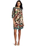 Calvin Klein Women's 3/4 Sleeve Border Print Dress Calvin Klein Women's 3/4 Sleeve Border Print Dress