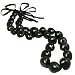 32" Black Kukui Nut Necklace Lei Chunky Boho Bead