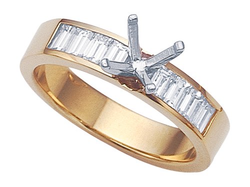 0.75 (3/4) cttw Karina B(tm) Baguette Diamonds Engagement Ring LIFETIME WARRANTY
