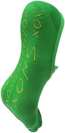 Non-Slip Non-Skid Socks Ballerina Style (Large, Apple Green/Lt. Green)