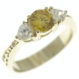 Round Cut Yellow Cz Sterling Silver Rings (size 7,8)