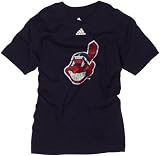 MLB Boy's Clevland Indians Better Logo Short Sleeve Tee, Navy, Medium