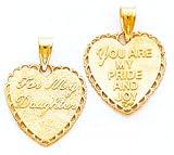 14kt For My Daughter Heart Charm - M175