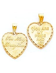14kt For My Daughter Heart Charm - M175