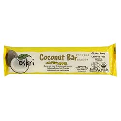 Oskri Organics Coconut Bar, Pineapple, 2.2-Ounce (Pack of 18)