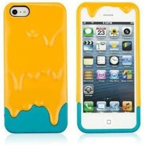 Giftoyou(TM) Newest 3D Melt Carbonate Melt Hard Case For iPhone5 5s 5g (Yellow+Blue)