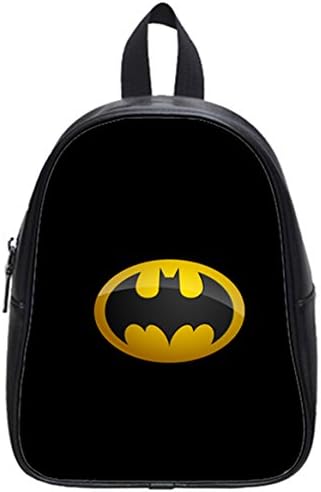 High-Grade PU Leather Backpack Outdoor Bag Daypack Batman Logo Pattern Medium