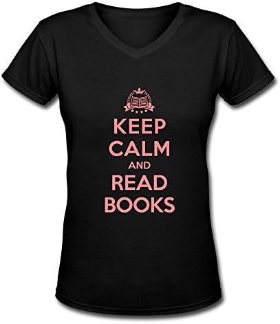 Crazy And Cool O-Neck Keep Calm Read Books V-neck Tshirt For Ladies