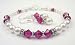 Ruby Bracelets and Earring SETS: Swarovski Crystal Beaded Pearl Bracelets in Sterling Silver