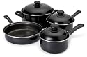 CSB Brands 7 Piece La Grande Coupe Non-Stick Pot Set Black