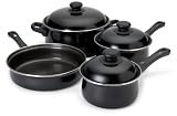 CSB Brands 7 Piece La Grande Coupe Non-Stick Pot Set Black