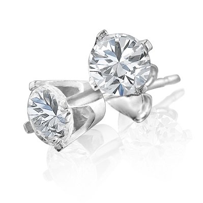 14K White Gold 0.33 Carat Diamond Stud Earrings