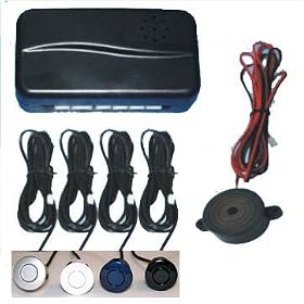 Silver Rear Car Parking Reversing with 4 Sensor Buzzer Mini box Kit