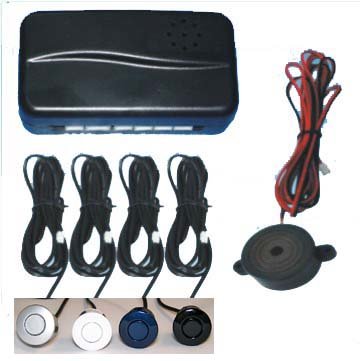 Silver Rear Car Parking Reversing with 4 Sensor Buzzer Mini box Kit