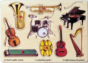 Childrens Toyshop  Toys : Wooden Music Peg Puzzle