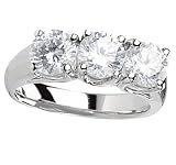 14K White Gold 1.00ctw. Round-Cut Three-Stone Diamond Ring