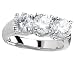 14K White Gold 1.00ctw. Round-Cut Three-Stone Diamond Ring
