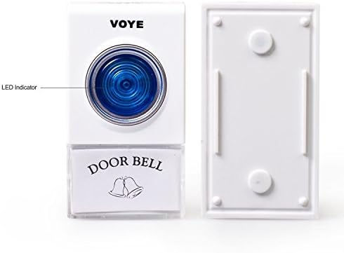 RRRLJL Wireless 2 Plug-In Wireless Remote Control Electronic Digital Doorbell Kit with Battery (2 Receivers,1 Button)