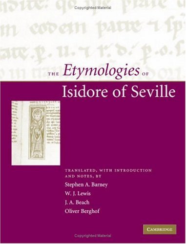 The Etymologies of Isidore of Seville under Etymology in The Books Store