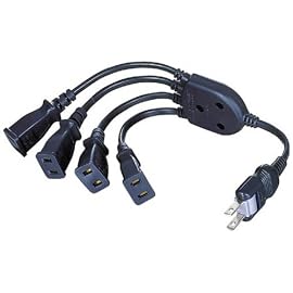 ELECOM ACアダプタを4個つなげるケーブル ブラック T-AD4BK