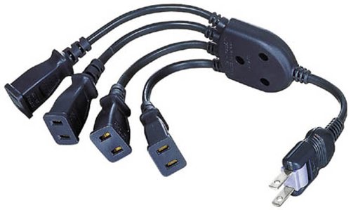 ELECOM ACアダプタを4個つなげるケーブル ブラック T-AD4BK