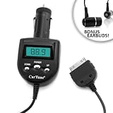 GOgroove CarTUNE iPod hi-fi FM Transmitter and Charger with Enhanced FM Chipset and DC Surge Protection - Works with Newest and Previous Models Apple iPod touch / nano / classic - BONUS Sonic Alloy Earbuds
