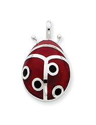 Sterling Silver Red Resin Ladybug Pendant