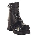 PIRATE-08, 2 1/2' Blk Pu Detachable Ankle Shaft Ankle Boot